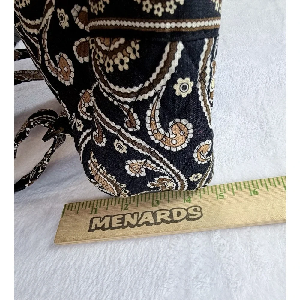 Vera Bradley Cafe Latte Backpack Black Brown Mandala Quilted Small Travel Bag